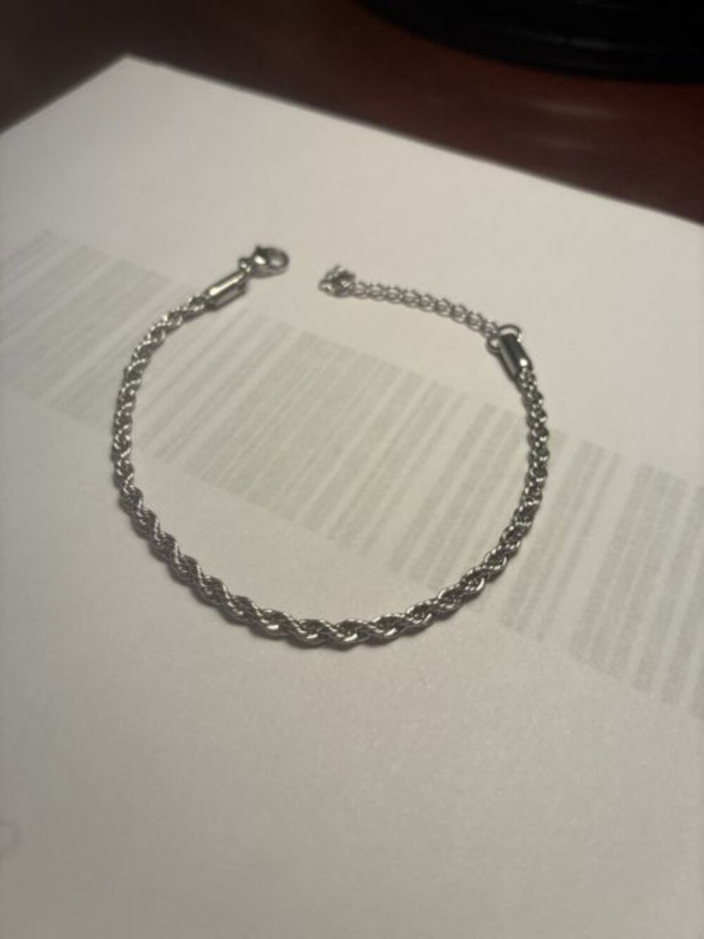 Silver Rope Chain Anklet - Picture 1 of 1